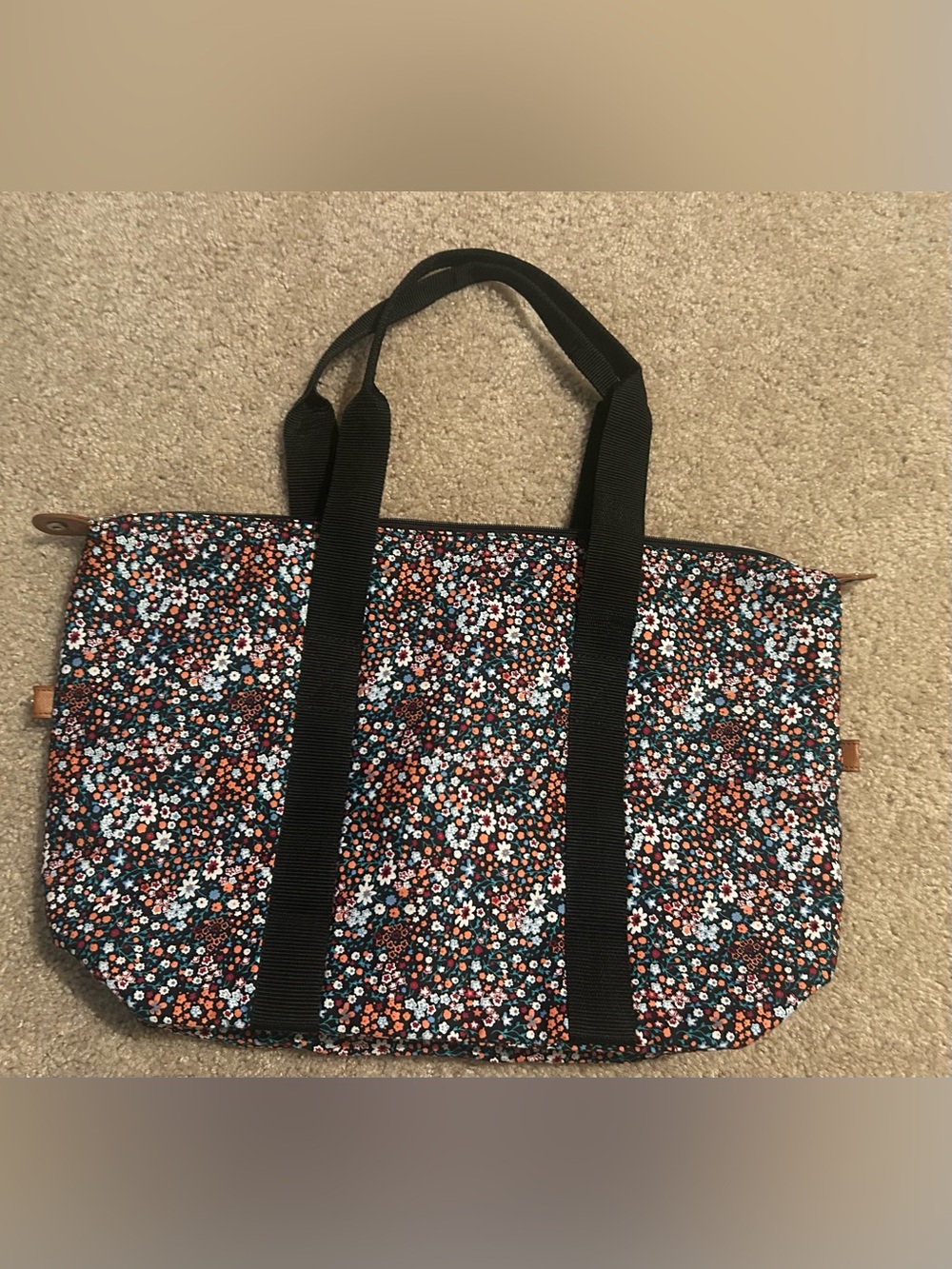 Floral Canvas Tote Bag with Matching Wristlet